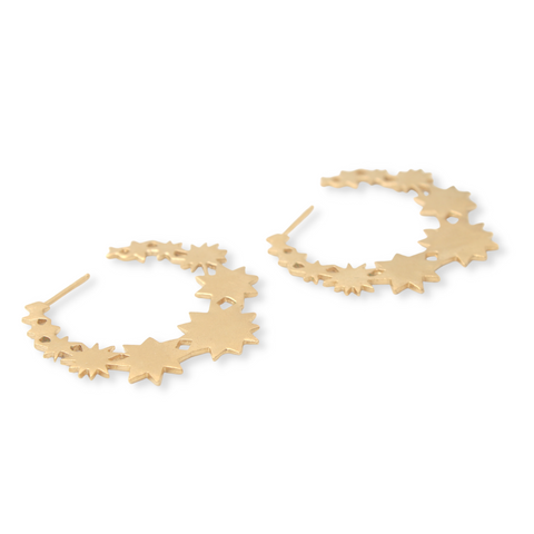 Star Halo Hoops - Gold Vermeil