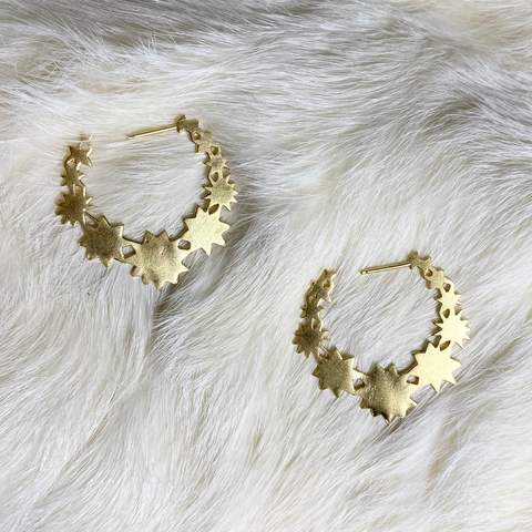Star Halo Hoops - Gold Vermeil