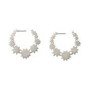 Star Halo Hoops - Sterling Silver